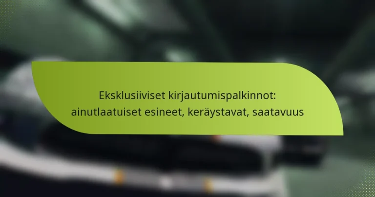 Eksklusiiviset kirjautumispalkinnot: ainutlaatuiset esineet, keräystavat, saatavuus