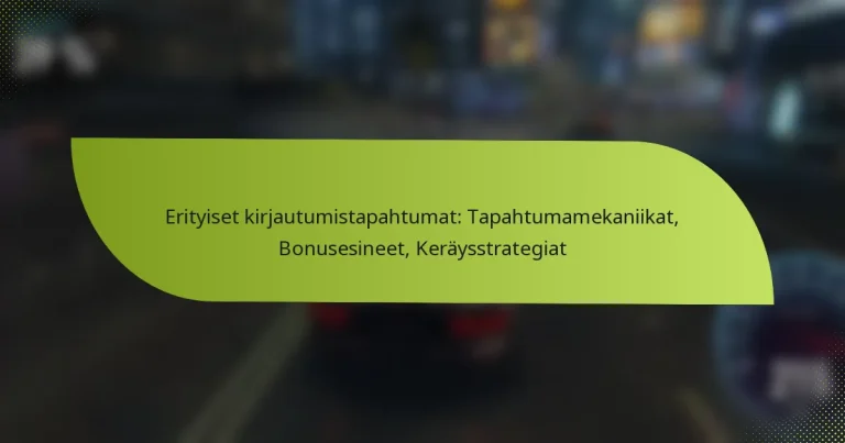 Erityiset kirjautumistapahtumat: Tapahtumamekaniikat, Bonusesineet, Keräysstrategiat