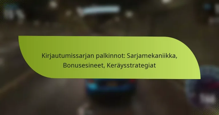 Kirjautumissarjan palkinnot: Sarjamekaniikka, Bonusesineet, Keräysstrategiat