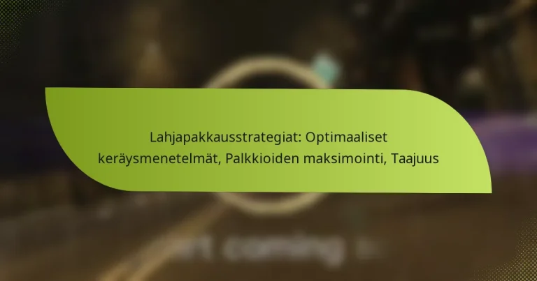 Lahjapakkausstrategiat: Optimaaliset keräysmenetelmät, Palkkioiden maksimointi, Taajuus