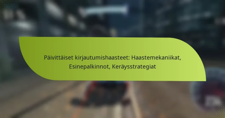 Päivittäiset kirjautumishaasteet: Haastemekaniikat, Esinepalkinnot, Keräysstrategiat